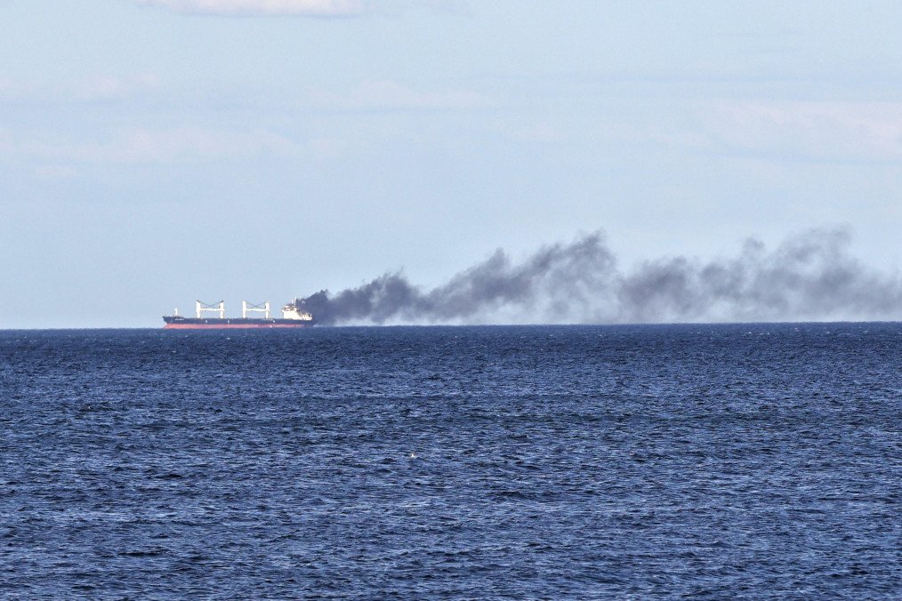 Ukraine Ready for Joint Energy and Black Sea Truce as 4 Countries Send Proposals Black smoke rises from a vessel damaged by a Russian attack in the Black Sea. (Source: Getty Images)