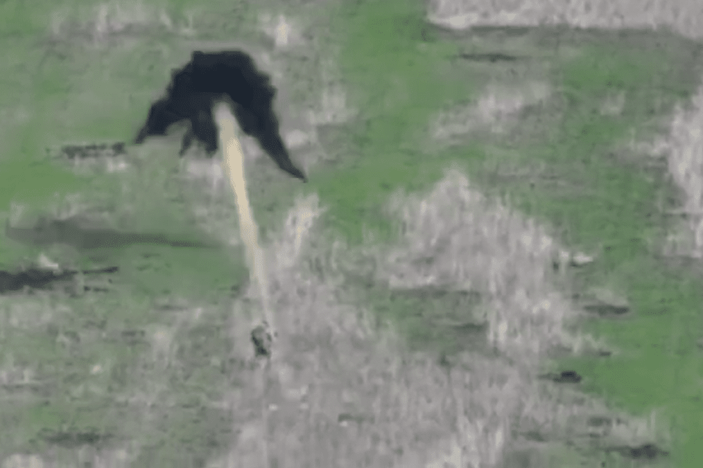 Russian soldier gets hit by a Ukrainian drone allegedly equipped with an AI system to recognize faces.