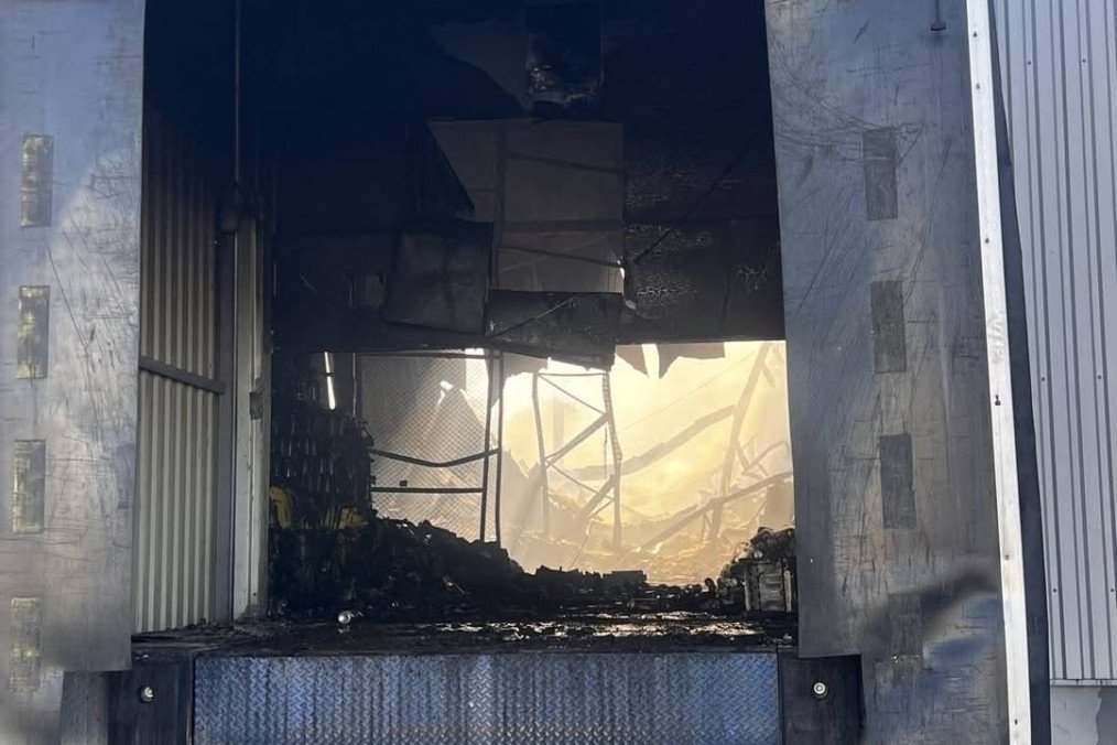 A YASNO warehouse damaged by fire following a Russian attack. (Source: Serhii Kovalenko) A YASNO warehouse damaged by fire following a Russian attack. (Source: Serhii Kovalenko)