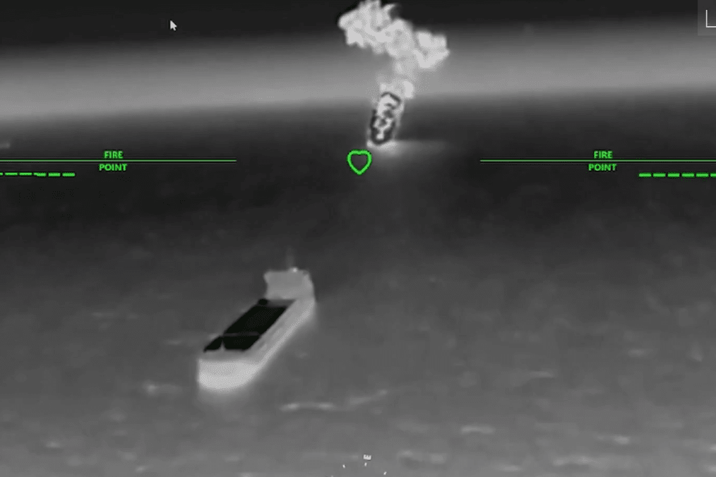 Russian shadow fleet tankers moments before Ukrainian drone strikes in the Sea of Azov, July 7, 2026.