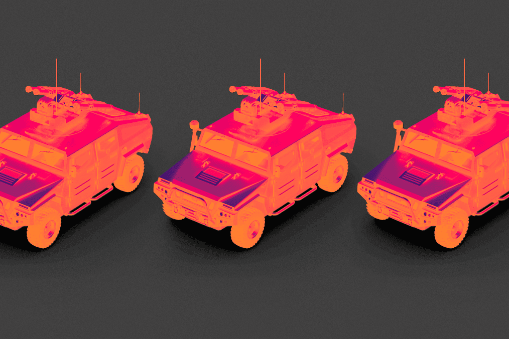 Illustrative rendering of a RapidRanger air defense system mounted on a tactical vehicle. (Source: UNITED24 Media/Oleksandr Manukians)
