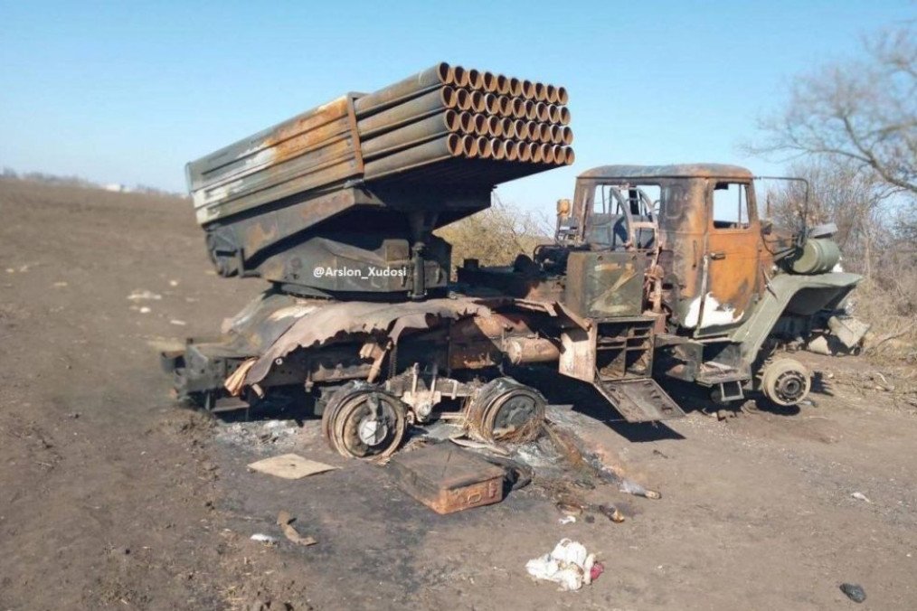 Destroyed Russian BM-21 Grad MLRS, 2022. (Source: Holodomor Museum)