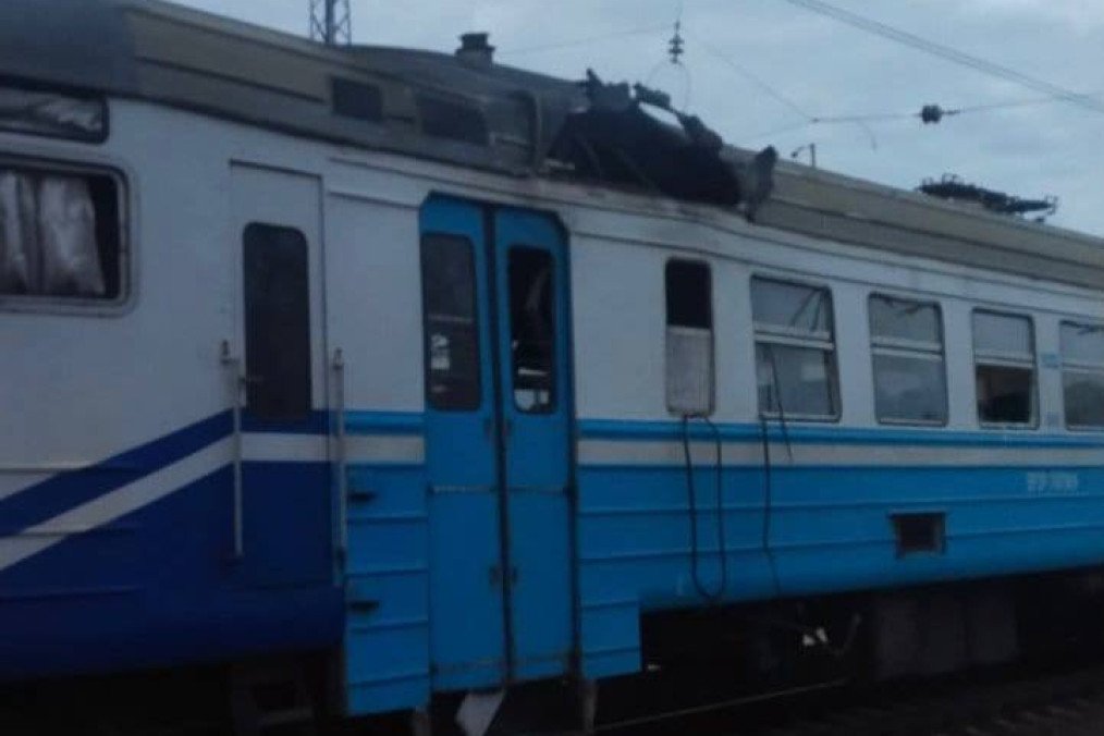 A Russian drone strike targeted an electric train in the Kharkiv region on March 24, 2026. (Source: Ukrzaliznytsia)