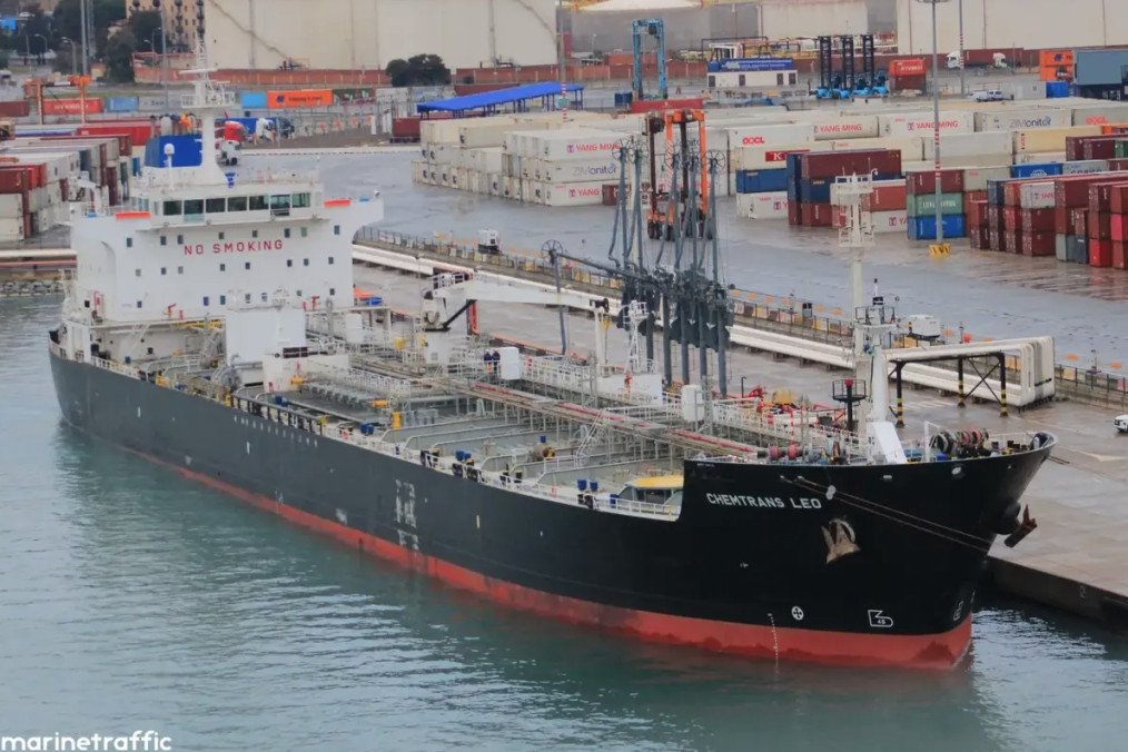 Sanctioned oil tanker MARQUISE tracked at sea. (Source: MarineTraffic)