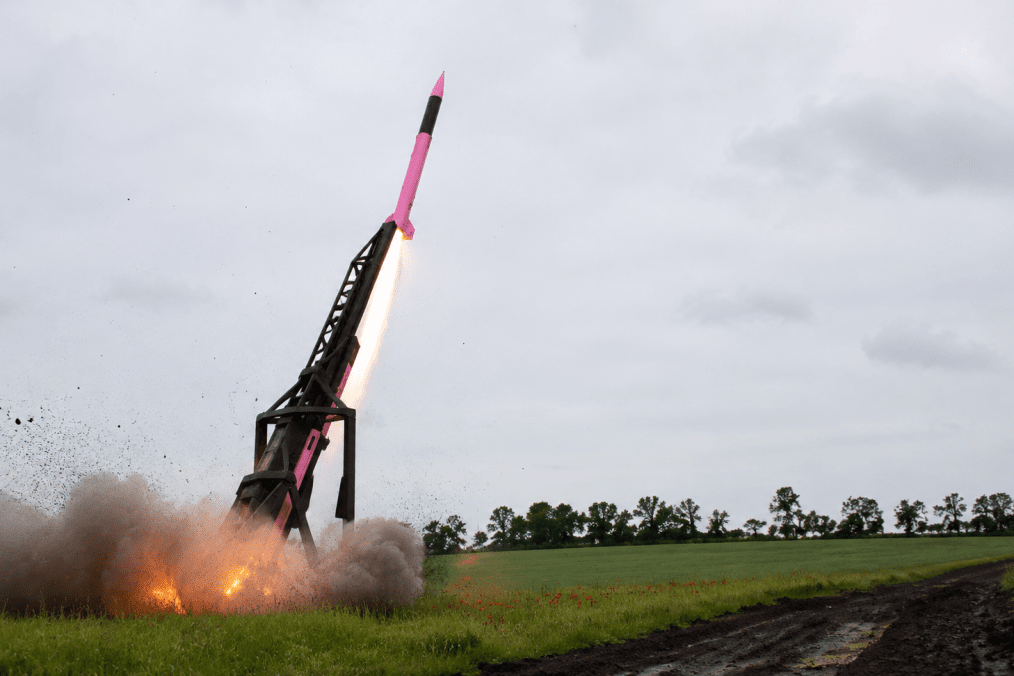 Fire Point’s FP-7.X missile launches during a flight test from a ground-based launcher at an undisclosed location in Ukraine. Illustrative image. (Source: Fire Point)