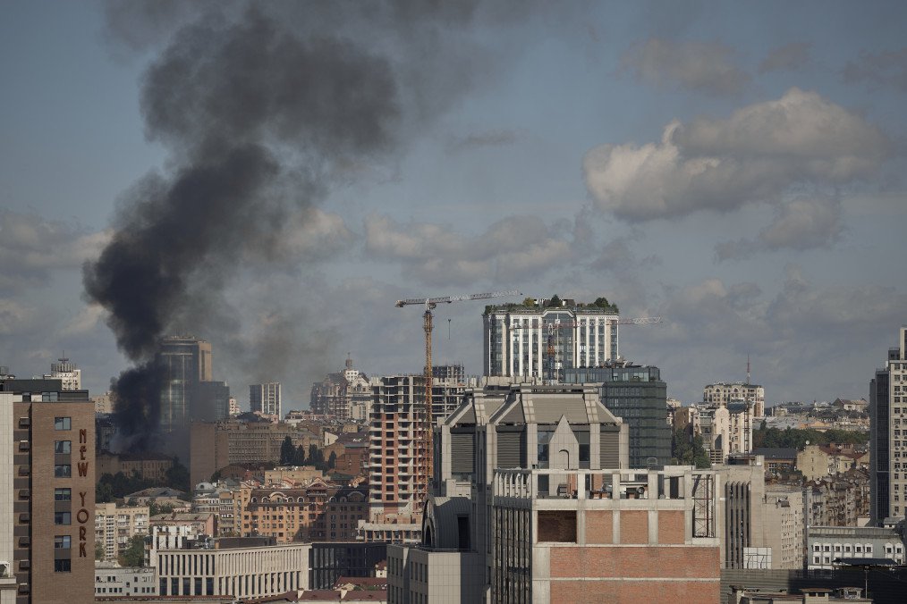 A view of destruction at a university building in the city center following a Russian attack on September 2, 2026 in Kyiv, Ukraine. (Source: Getty Images)
