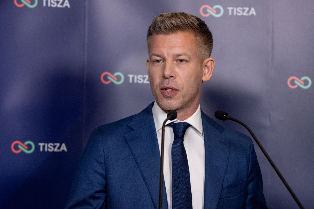 Peter Magyar, lead candidate of the Tisza party, speaks to the media after polling stations closed during Hungarian parliamentary elections on April 12, 2026 in Budapest, Hungary. (Source: Getty Images)