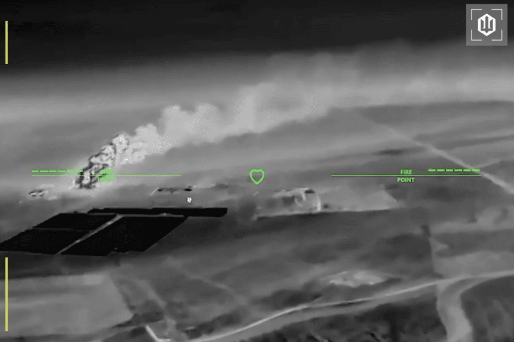 Thermal drone footage released by Ukraine’s Unmanned Systems Forces appears to show a strike on a reported energy infrastructure target. (Source: Official Telegram channel of the Commander of the Unmanned Systems Forces of the Armed Forces of Ukraine)