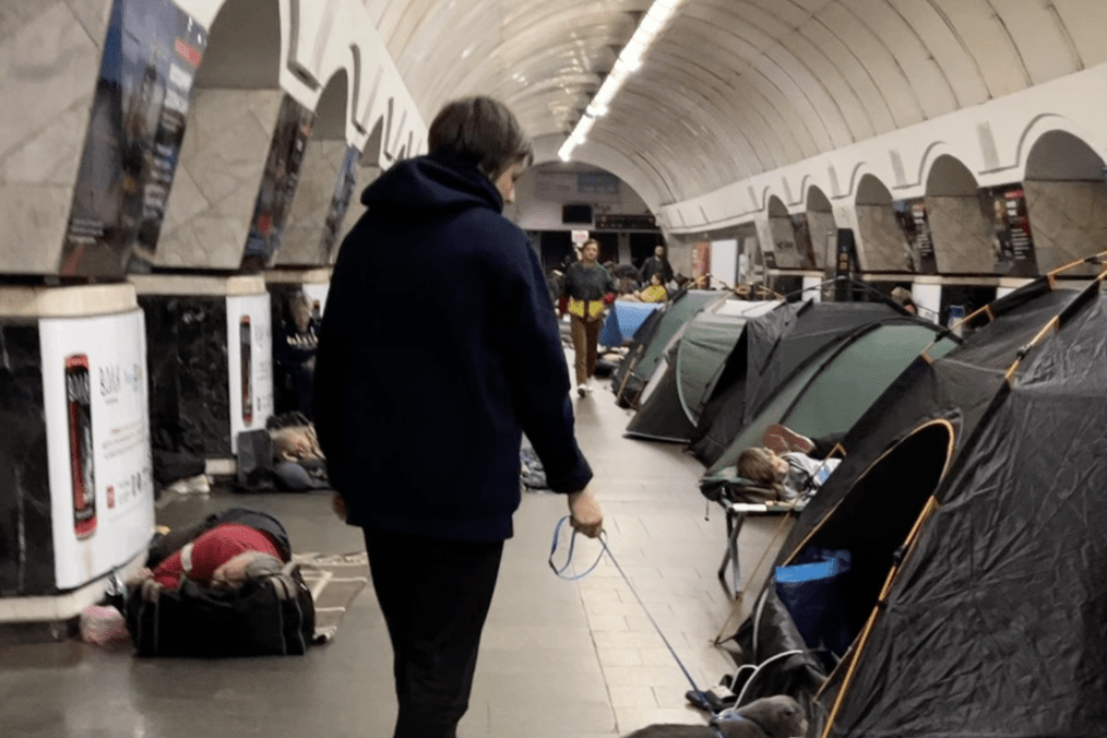 Residents shelter in Kyiv’s Lukianivska metro station during a Russian overnight missile and drone attack on July 30, 2026. (Source: UNITED24 Media/Amira Barkhush)