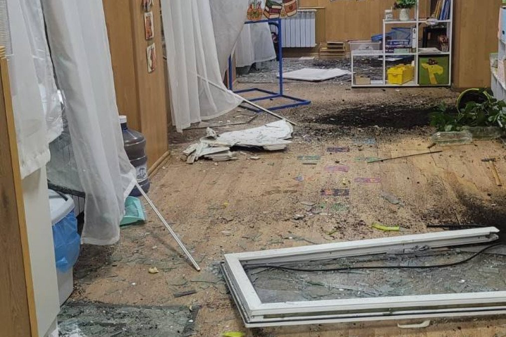 A damaged classroom at school in Odesa following a Russian aerial attack. (Source: Odesa City Military Administration)