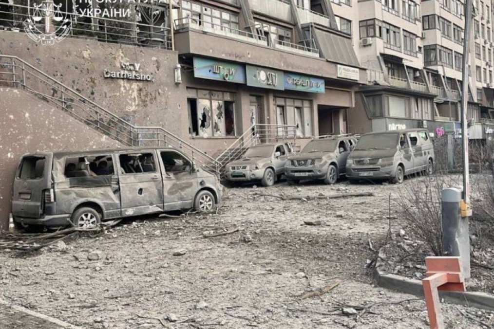 Damage to civilian houses located near the Azerbaijani embassy after a Russian airstrike on Kyiv, November 14, 2025. (Source: Prosecutor’s Office) Damage to civilian houses located near the Azerbaijani embassy after a Russian airstrike on Kyiv, November 14, 2025. (Source: Prosecutor’s Office)