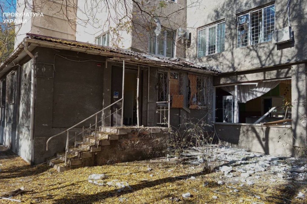 Russian forces attacked a children's hospital in Kherson, Ukraine on October 29, 2025. (Source: Kherson Regional Prosecutor’s Office)