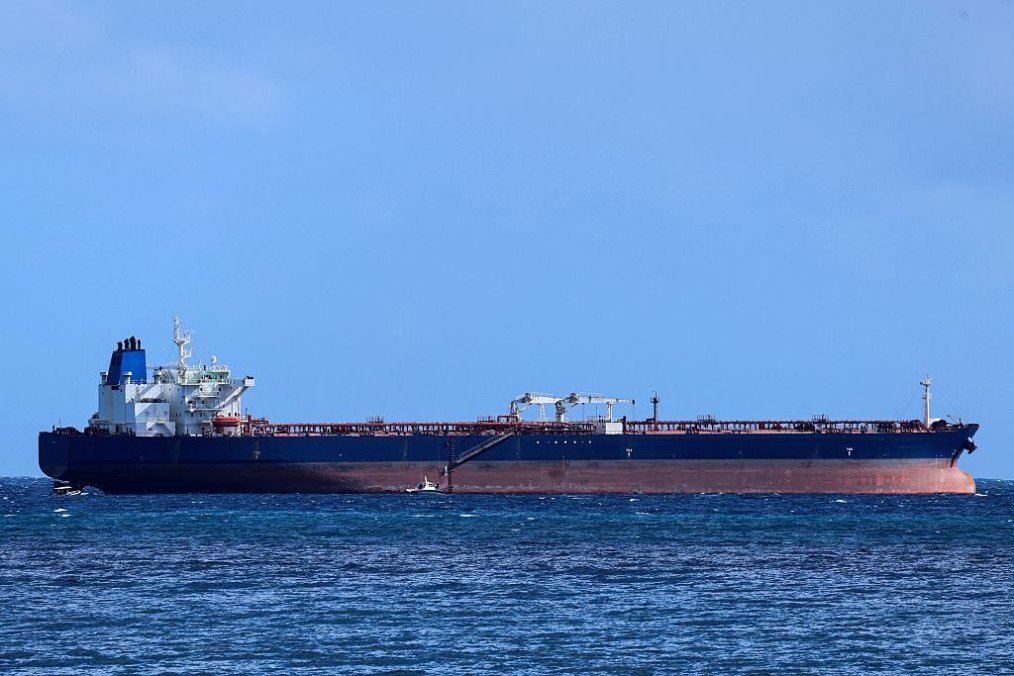 A photograph taken on October 15, 2026 shows the Russian shadow fleet oil tanker DF PEAK escorted by the French Navy towards La Possession bay, off the coast of the French Indian Ocean island of La Reunion. (Source: Getty Images) A photograph taken on October 15, 2026 shows the Russian shadow fleet oil tanker DF PEAK escorted by the French Navy towards La Possession bay, off the coast of the French Indian Ocean island of La Reunion. (Source: Getty Images)