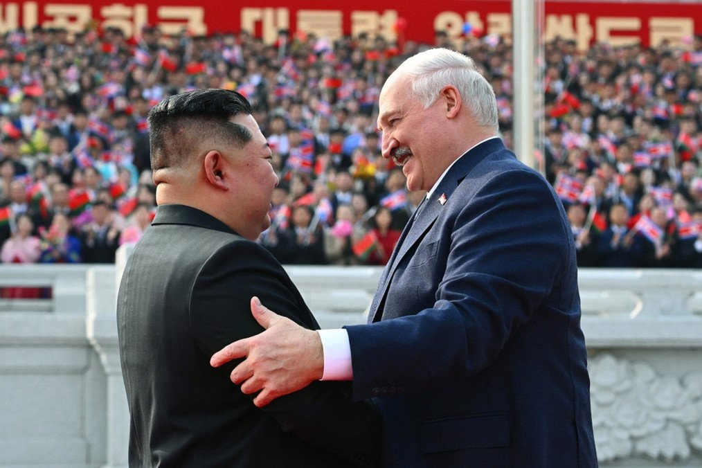 North Korean leader Kim Jong Un welcomes Belarusian leader Alexander Lukashenko during an official ceremony in Pyongyang, March 25, 2026. (Source: Belarusian Presidency) North Korean leader Kim Jong Un welcomes Belarusian leader Alexander Lukashenko during an official ceremony in Pyongyang, March 25, 2026. (Source: Belarusian Presidency)