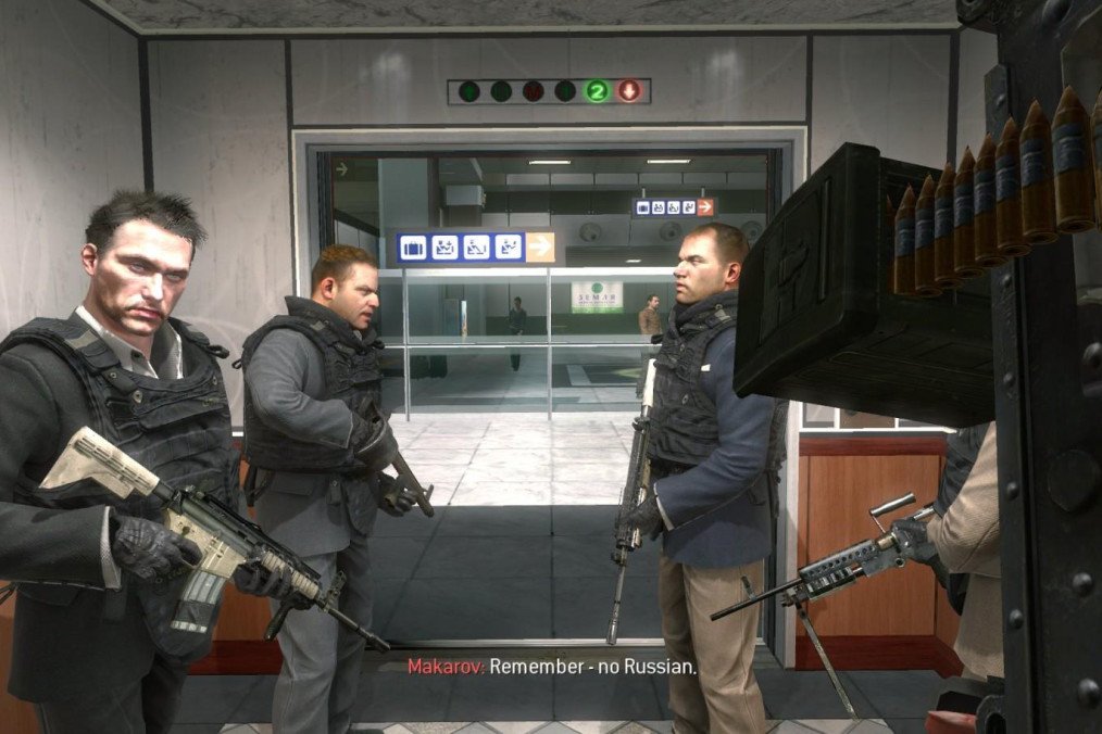 A screenshot from the “No Russian” mission from a Call of Duty MW2 game. (Source: JoshuaKpatakpa04/Reddit)