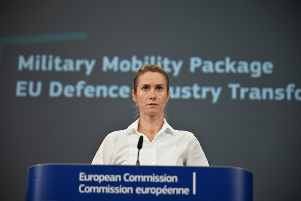 EU High Representative for Foreign Affairs and Security Policy Kaja Kallas during a joint press conference on the “Military Mobility Package,” in Brussels, Belgium on November 19, 2025 (Source: Getty Images)