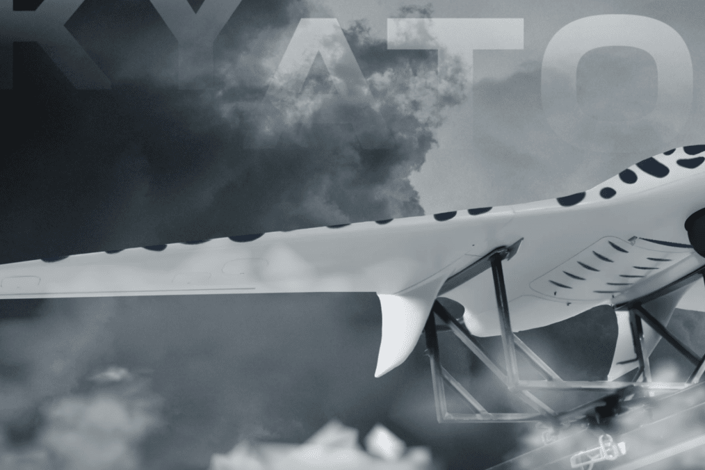 Sky Devil reconnaissance drone mounted on a launch platform against a cloudy backdrop. (Source: SkyAtom)