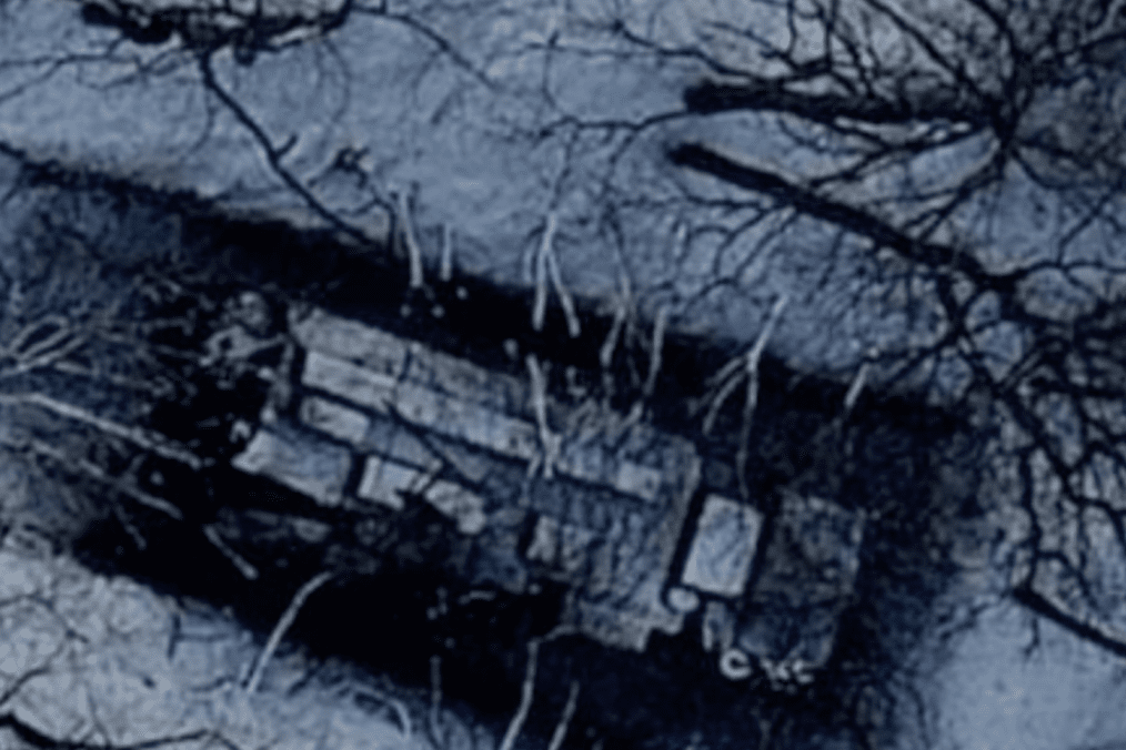 Aerial footage shows the remains of a Russian Tirada-2 electronic warfare system. (Photo: Border Guard Service)