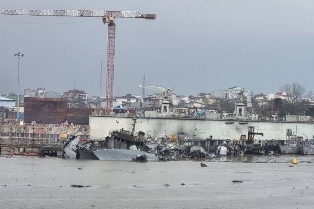 Aftermath of an Israeli air strike on an Iranian Bandar Anzali port on the Caspian Sea, March 2026. (Source: NOELreports/X)