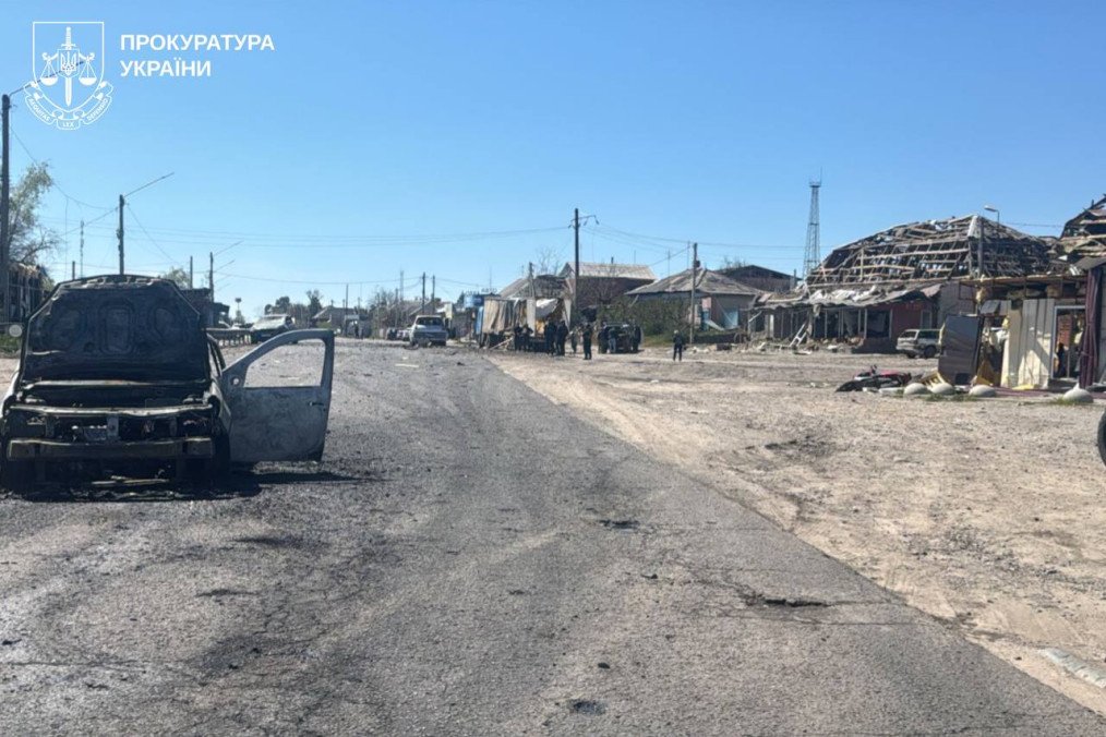 Aftermath of a Russian missile strike on Merefa in Ukraine’s Kharkiv region, May 4, 2026. (Source: Kharkiv regional prosecutor’s office)