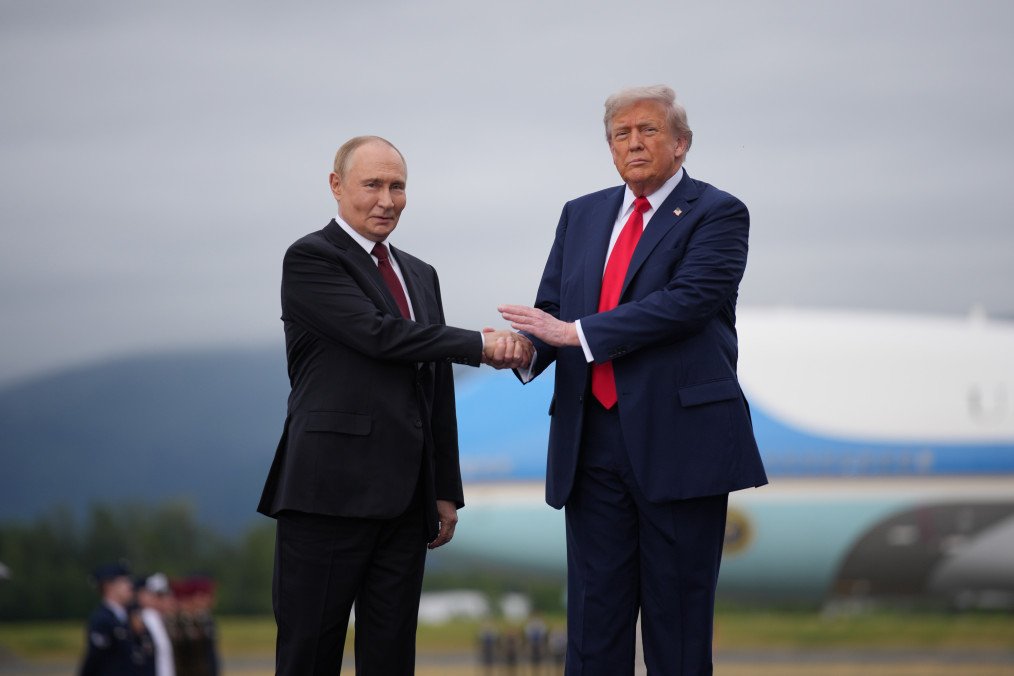 President Trump greets Russian leader Putin at Joint Base Elmendorf-Richardson in Alaska during peace talks on the war in Ukraine, August 15, 2025. (Source: Getty Images) President Trump greets Russian leader Putin at Joint Base Elmendorf-Richardson in Alaska during peace talks on the war in Ukraine, August 15, 2025. (Source: Getty Images)