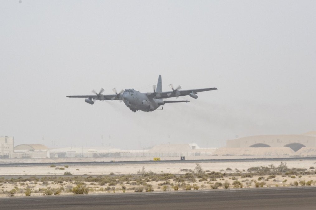 US EC-130H Compass Call electronic warfare aircraft at a base in Saudi Arabia. (Source: US DoD)