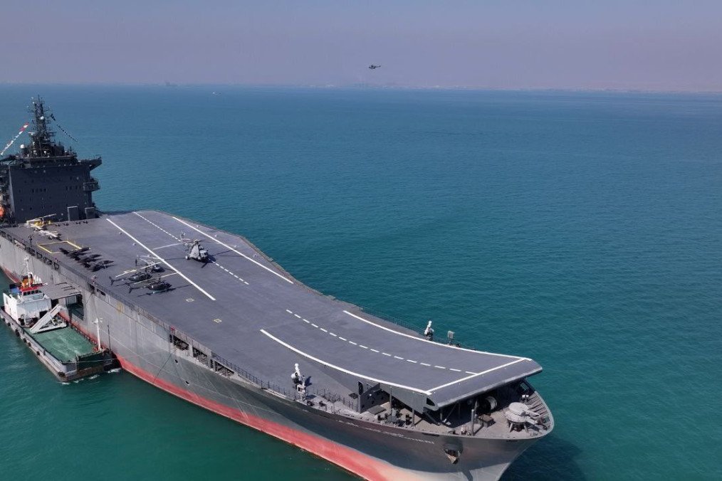 Iranian Shahid Bagheri “aircraft carrier.” (Source: new27brigade/X)