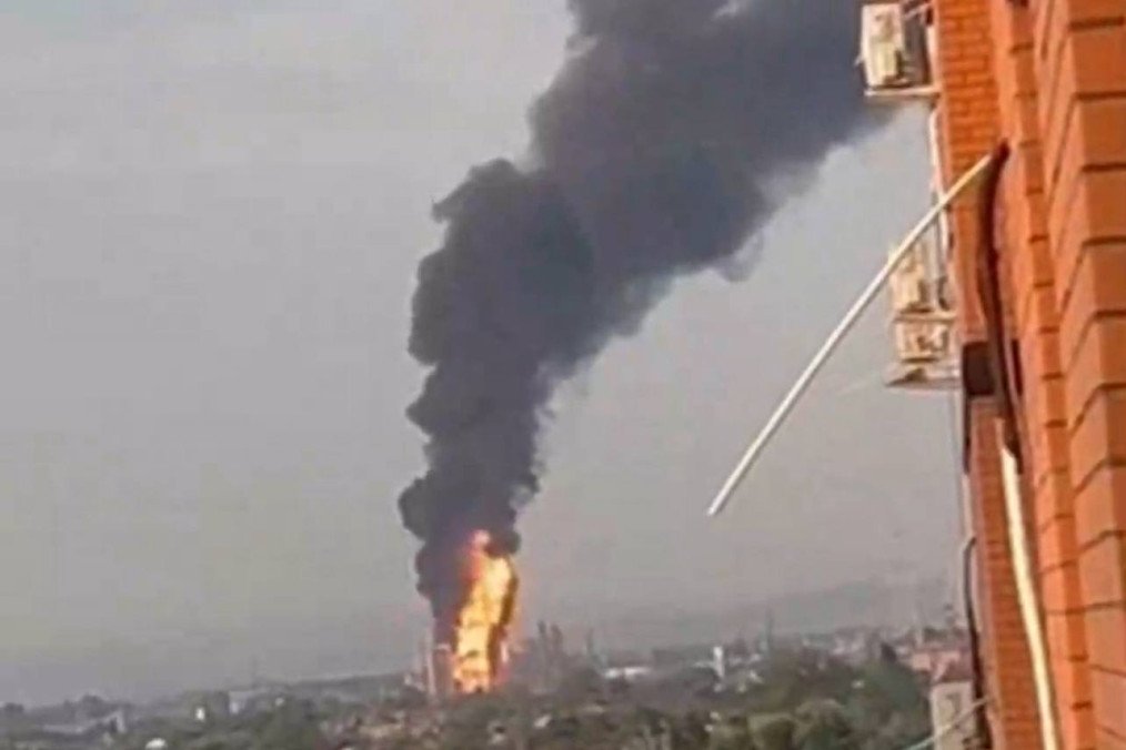 Massive Blaze at Russian Oil Refinery After Drone Strike—Military Base Also Hit