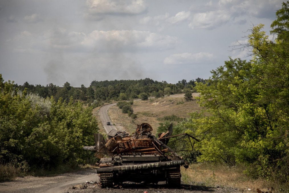 Smoke rises from an explosion following a rocket attack in Kharkiv region, Ukraine, July 28th, 2024. (Source: Getty Images)