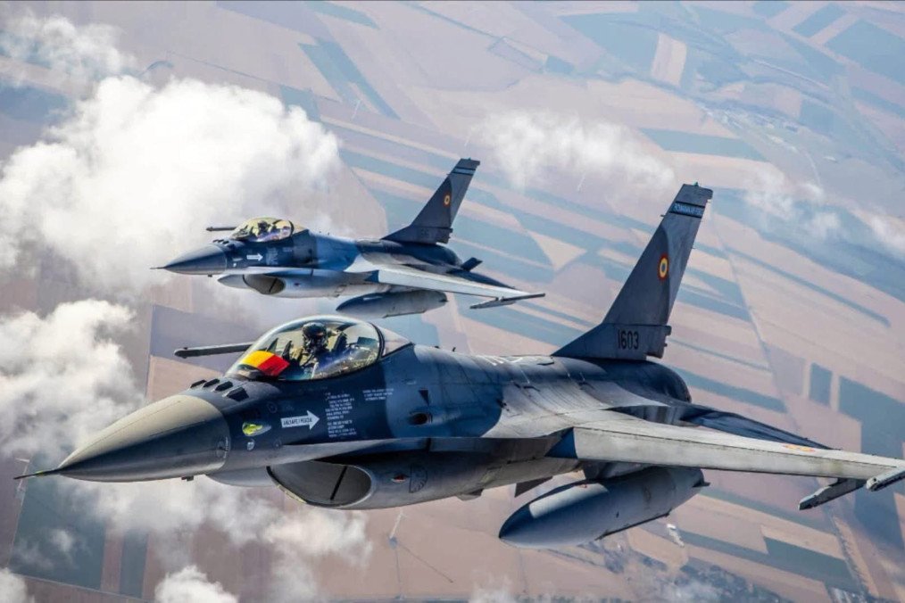 Romanian F-16 Fighting Falcon fighter jet.