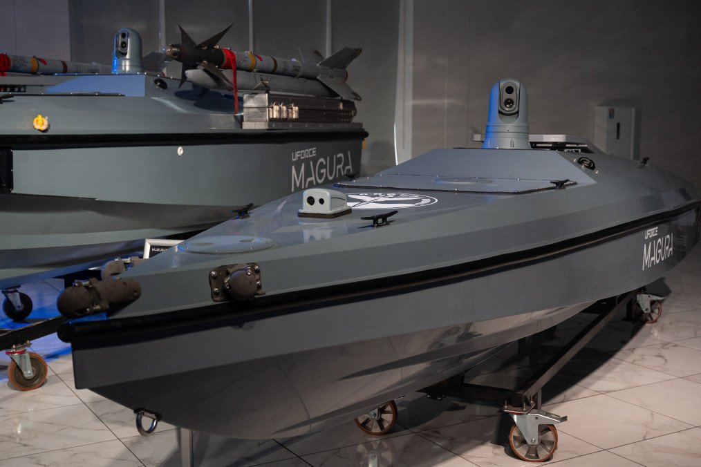 Ukraine and Greece Partner to Produce Cutting-Edge Unmanned Surface Vessels for Defense "Magura" sea drone is seen during its presentation in Kyiv, Ukraine on an undisclosed date on May, 2025. Illustrative photo. (Source: Getty Images)