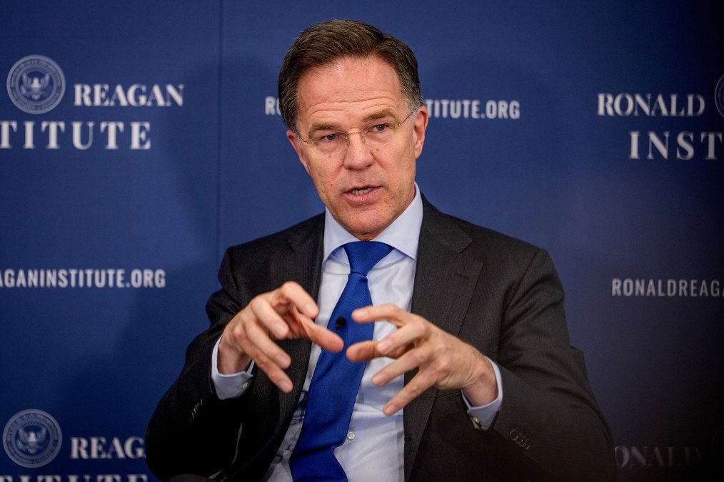 NATO Secretary General Mark Rutte participates in a discussion with Ronald Reagan Presidential Foundation and Institute Policy Director Rachel Hoff at the Ronald Reagan Presidential Foundation and Institute on April 09, 2026, in Washington, DC. (Source: G