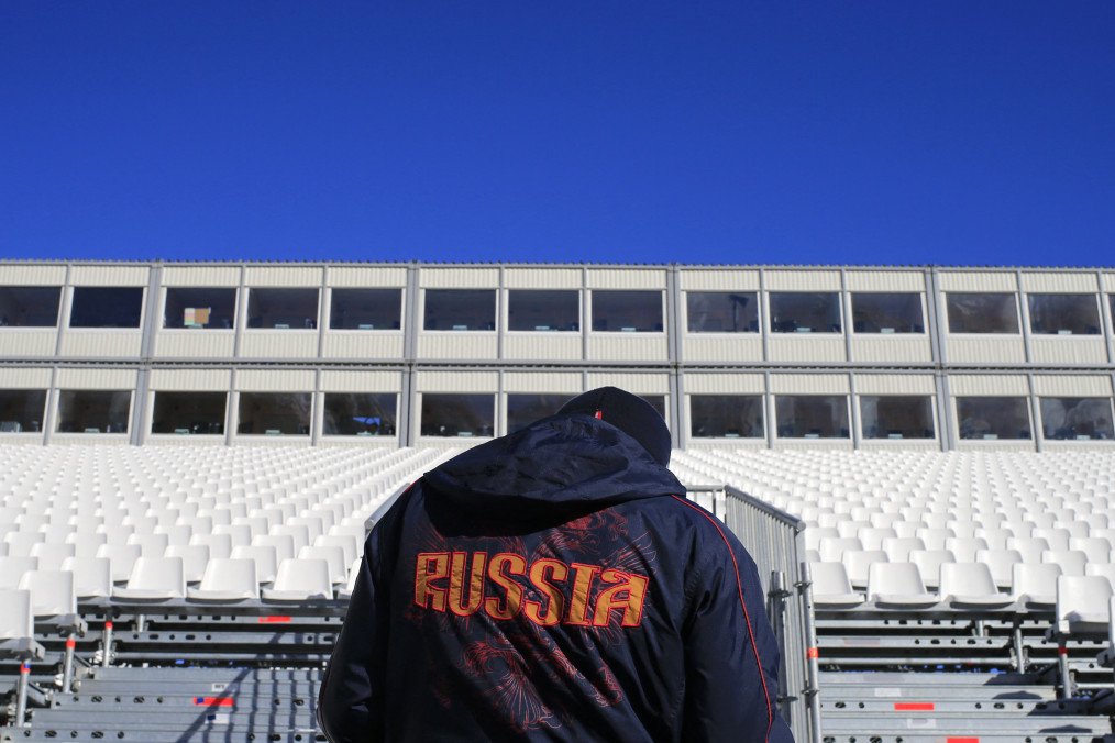 A man visits the Rosa Khutor Alpine ski venue in the mountain Olympic village on February 5, 2014. (Source: Getty Images)