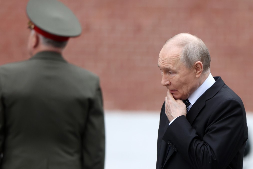 Russian leader Vladimir Putin arrives to lay a wreath during a ceremony at the Unknown Tomb on June 22, 2026, in Moscow, Russia.