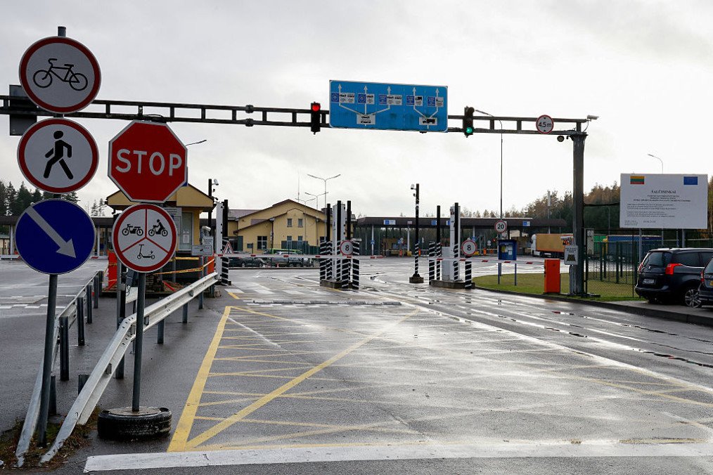 Picture taken on October 28, 2025 shows the Lithuania/Belarus border crossing near Salcininkai, south-eastern Lithuania. (Source: Getty Images) Picture taken on October 28, 2025 shows the Lithuania/Belarus border crossing near Salcininkai, south-eastern Lithuania. (Source: Getty Images)