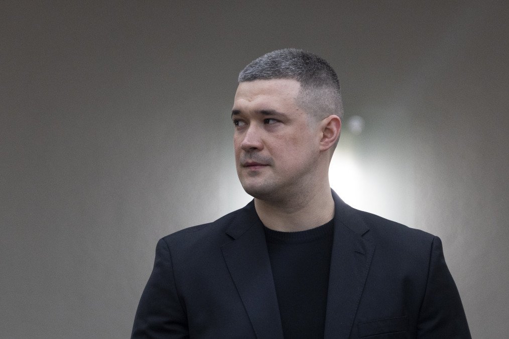 Ukrainian Defense Minister Mykhailo Fedorov looks on during an implementation agreement signing prior to talks with German Defense Minister Boris Pistorius on April 14, 2026 in Berlin, Germany. (Source: Getty Images)