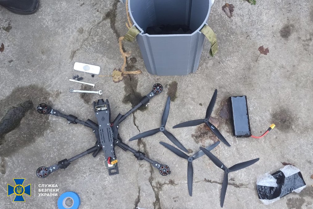A drone that was intended to be used in an attack on Ukrainian positions. (Source: SBU)