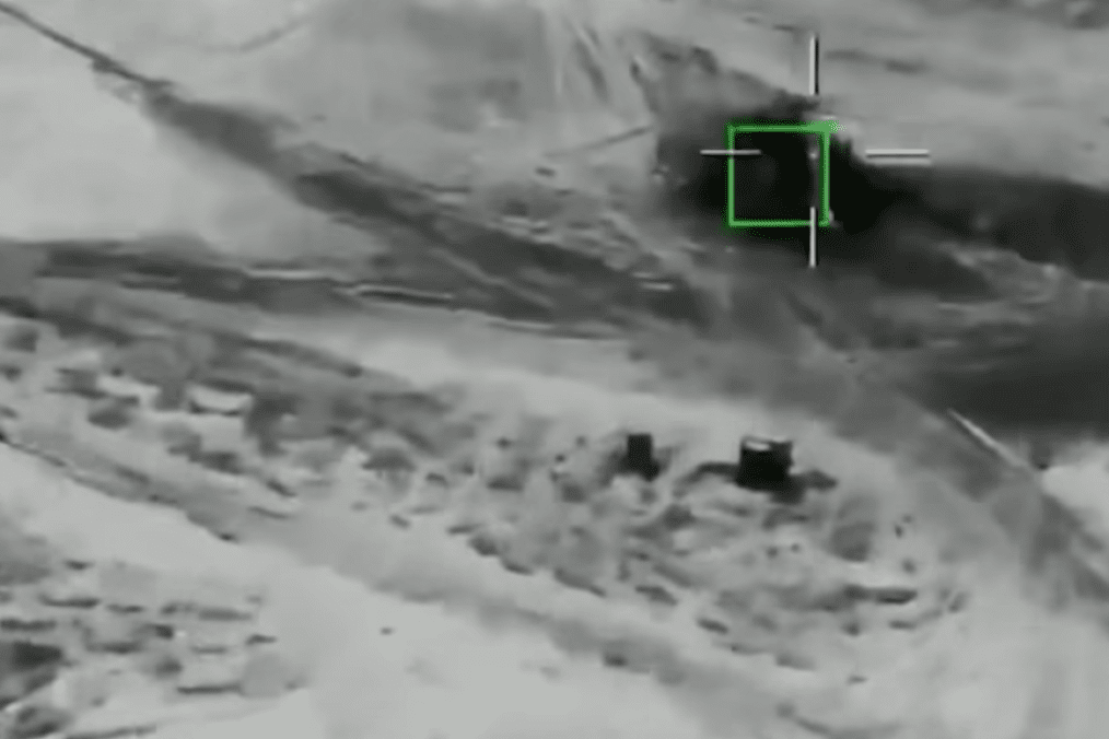 Reportedly, a Ukrainian Mi-8 helicopter moments before a Russian Starlink-guided Shahed strike. (Source: Serhii Flash/Facebook)