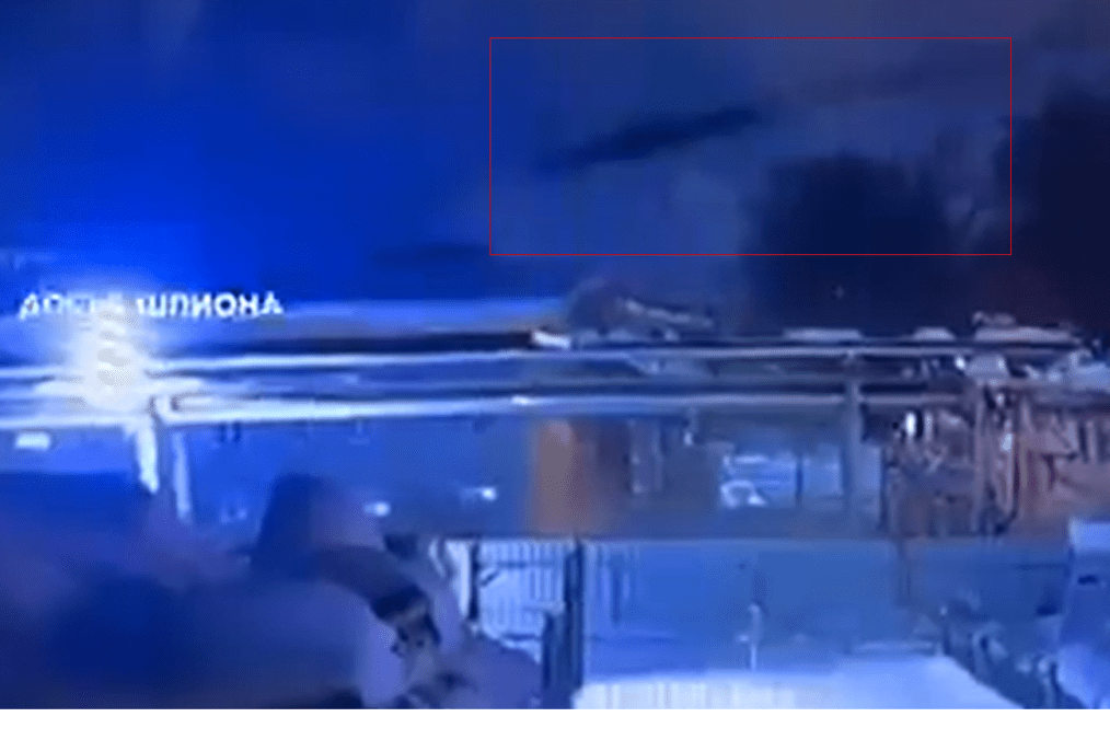 Moments before the Ukrainian FP-5 Flamingo missile hit the Russian missile production site, February 21, 2026. (Source: dosye_shpiona)