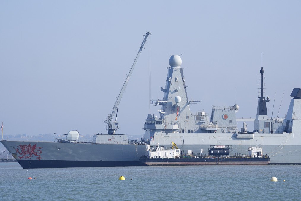 Royal Navy Type 45 destroyer HMS Dragon at the Upper Harbour Ammunition Facility in Portsmouth harbour, Hampshire, ahead of being deployed to protect British military personnel in Cyprus. Illustrative photo. (Source: Getty Images)