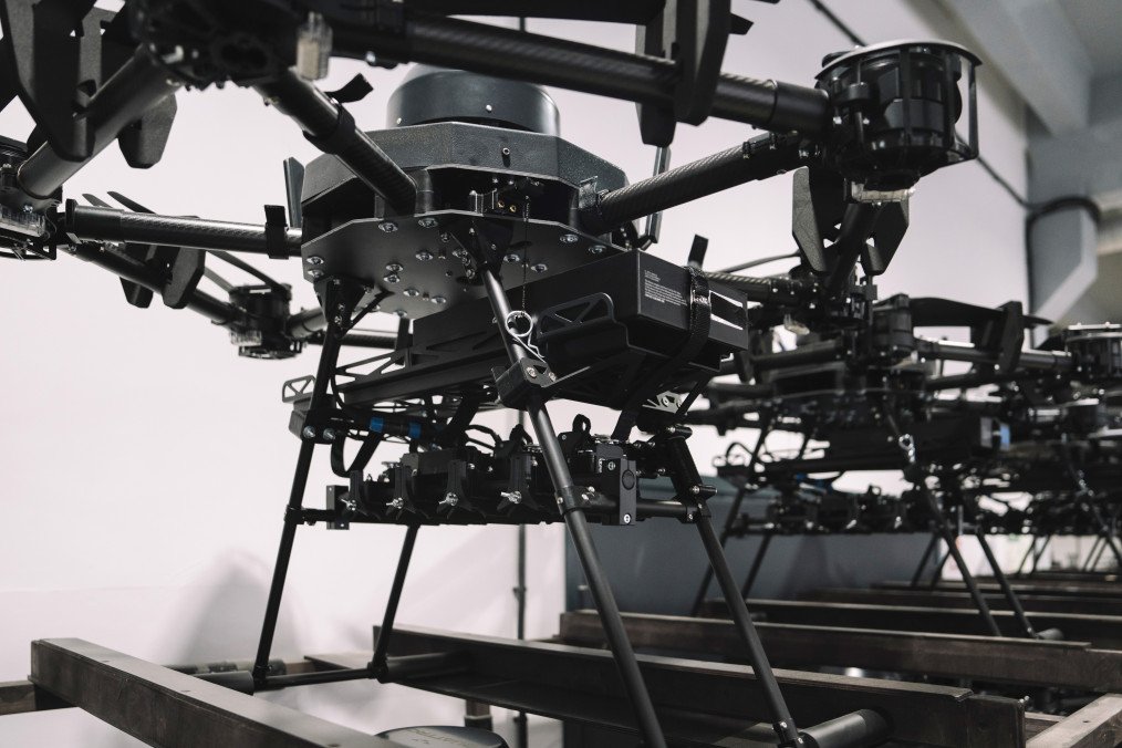 Ukrainian Vampire hexacopter bomber drones at the Skyfall military technology company at an unknown location in Ukraine, on May 29, 2025. (Source: Getty Images)