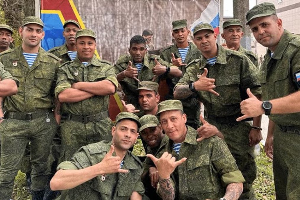 Foreign recruits serving in the Russian military pose for a group photo. (Source: Ricardo Robaina via X)
