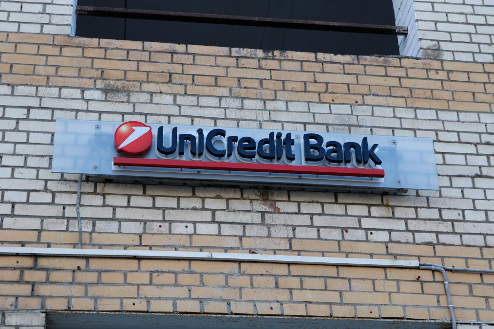 UniCredit Bank logo seen on a residential building. (Source: Getty Images)