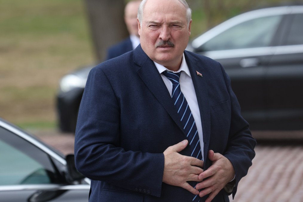 Belarusian leader Alexander Lukashenko arrives for talks with Russian leader Vladimir Putin at the Kremlin in Moscow, April 12, 2024. (Source: Getty Images)
