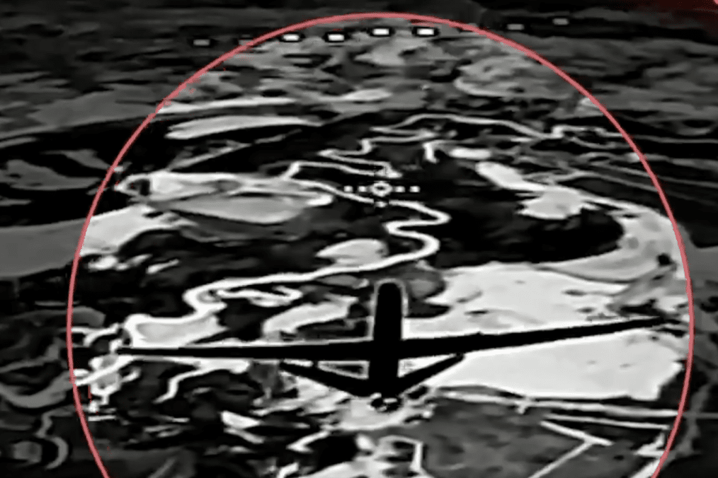 Thermal footage shows the moment a Russian Orion UAV is struck mid-air by a Ukrainian drone. (Source: Madyar/Telegram) Thermal footage shows the moment a Russian Orion UAV is struck mid-air by a Ukrainian drone. (Source: Madyar/Telegram)