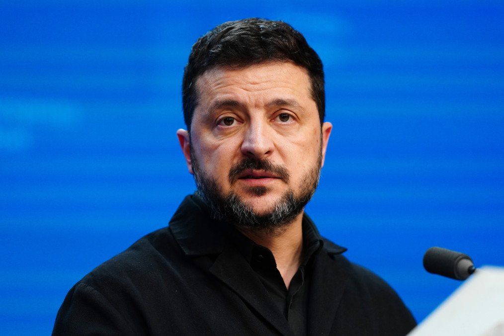 Ukrainian President Volodymyr Zelenskyy speaks at a press conference during the European Council Summit in Brussels, Belgium, October 16, 2026. (Source: Getty Images) Ukrainian President Volodymyr Zelenskyy speaks at a press conference during the European Council Summit in Brussels, Belgium, October 16, 2026. (Source: Getty Images)