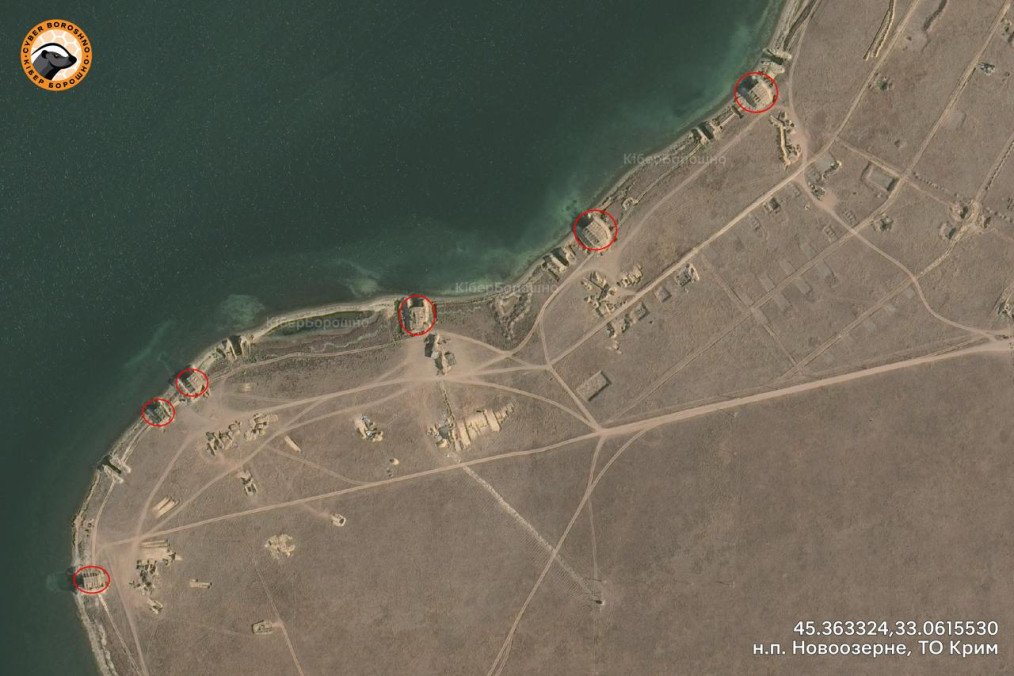 Location of boathouses for Russian uncrewed surface vessels in temporarily occupied Crimea. (Image: CyberBoroshno)