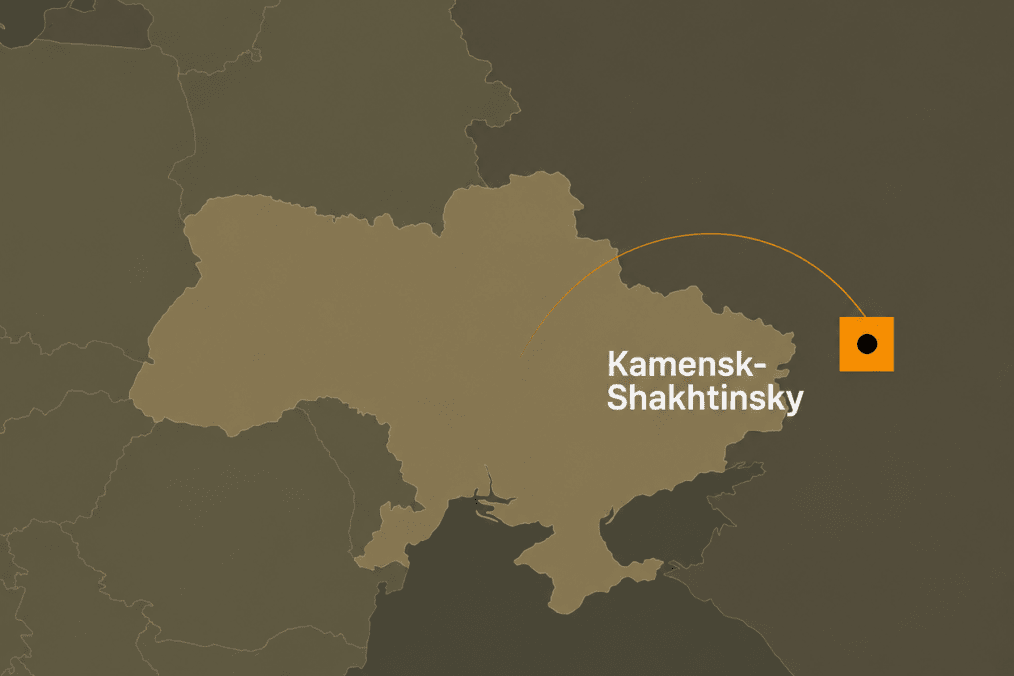 Map showing the location of Kamensk-Shakhtinsky in Russia’s Rostov region. (Source: Ukraine’s General Staff)