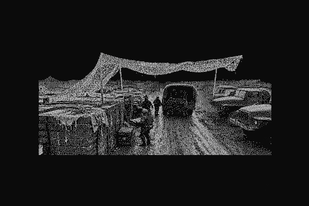Illustration of a camouflaged Russian military position, featuring vehicles and personnel beneath camouflage netting. (Source: UNITED24 Media) Illustration of a camouflaged Russian military position, featuring vehicles and personnel beneath camouflage netting. (Source: UNITED24 Media)
