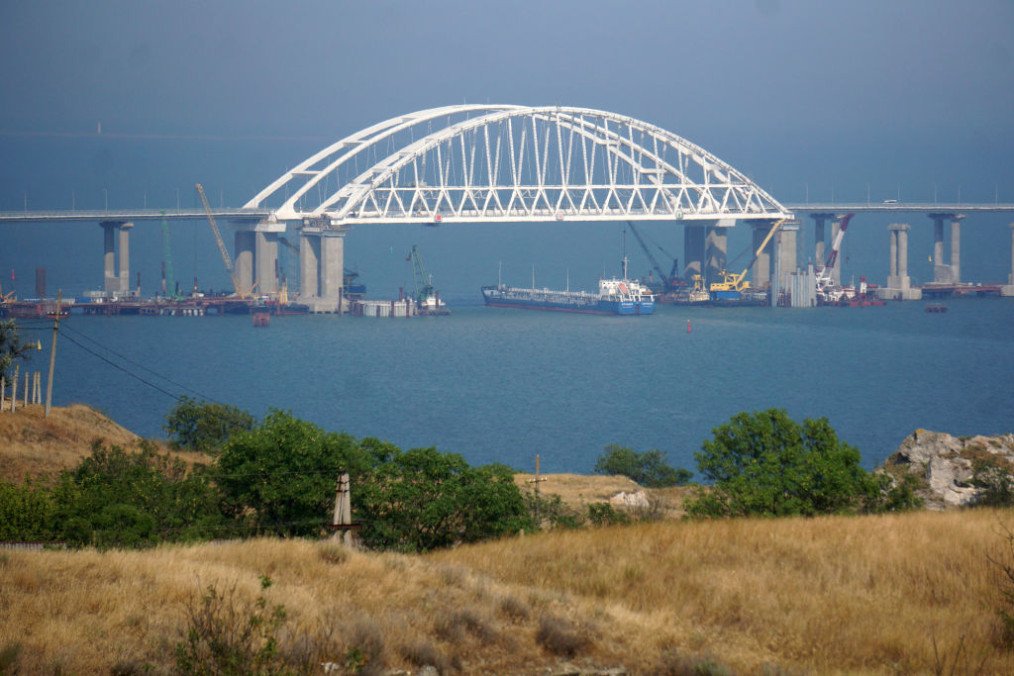 A view of Kerch Strait Bridge, aslo known as Crimean Bridge, in Kerch, Crimea, Ukraine. (Source: Getty Images)